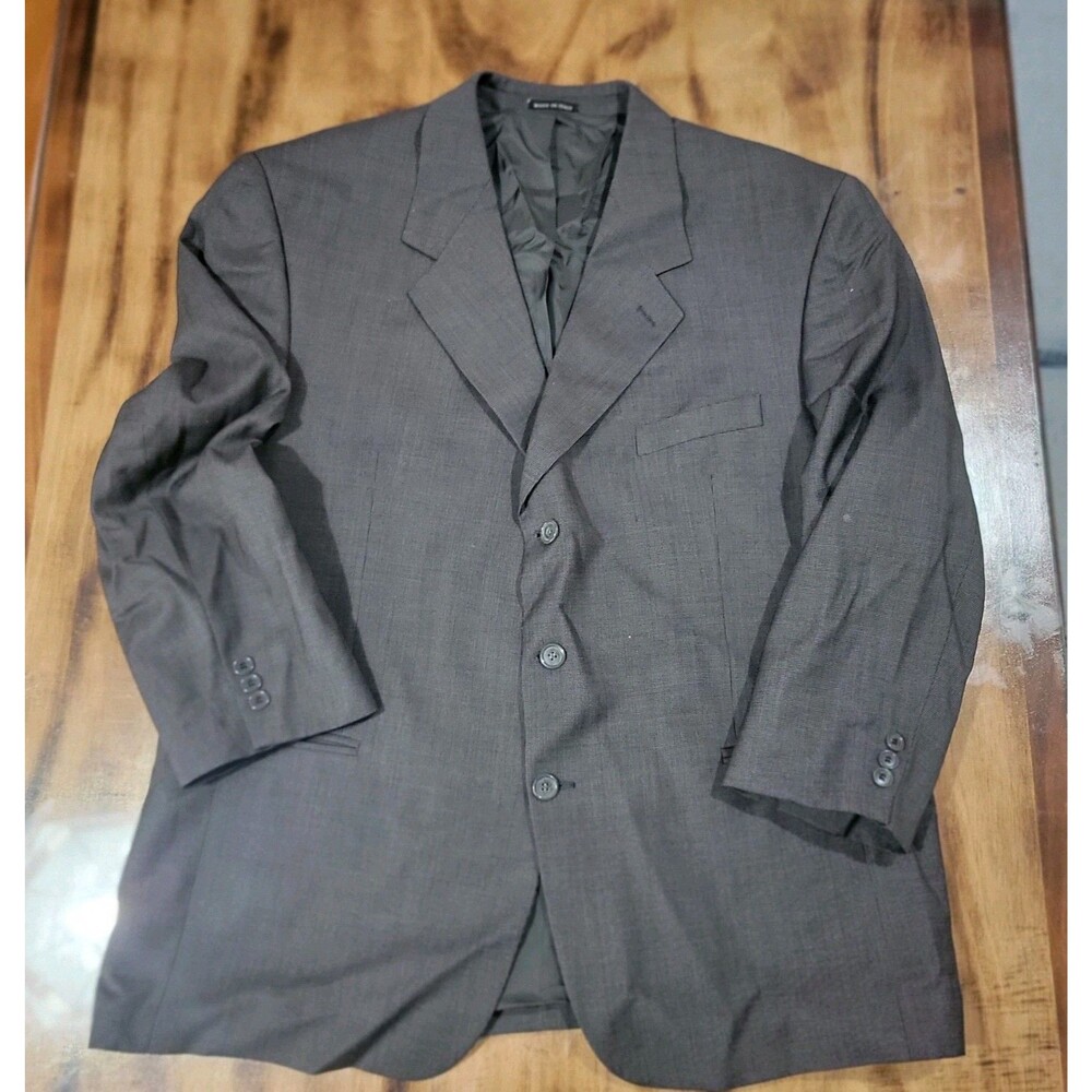 Vito Rufolo Mens Suit 46 SH Black Pure Wool 2 Piece Jacket Pants 41 SH Italy